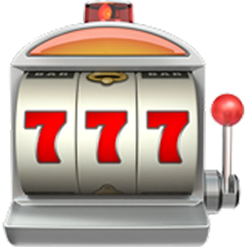 Silver Slot Machine with Triple Red Sevens - Free PNG