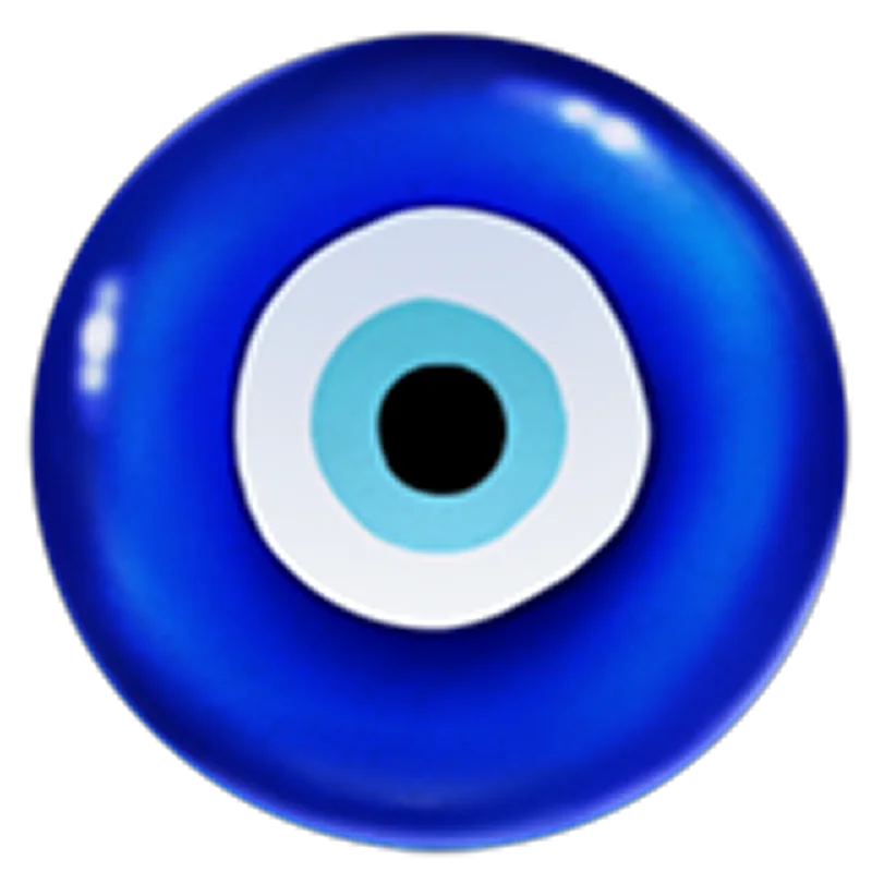 Glossy Blue Evil Eye Amulet Free PNG