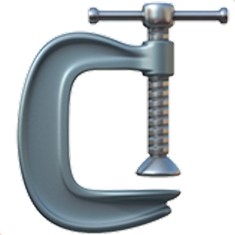 Metal C-Clamp Screw Tool Free PNG