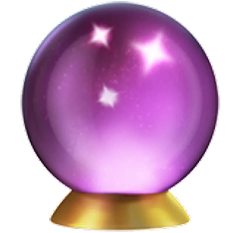 Glossy Purple Crystal Ball on a Gold Stand Free PNG