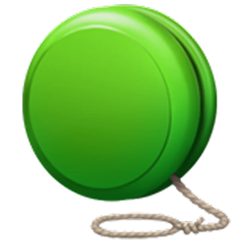 Glossy Green Yo-Yo with String | Free PNG