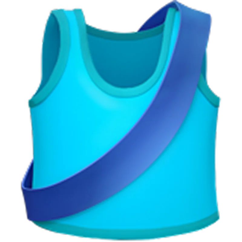 Turquoise Sleeveless Top with Blue Diagonal Band Free PNG