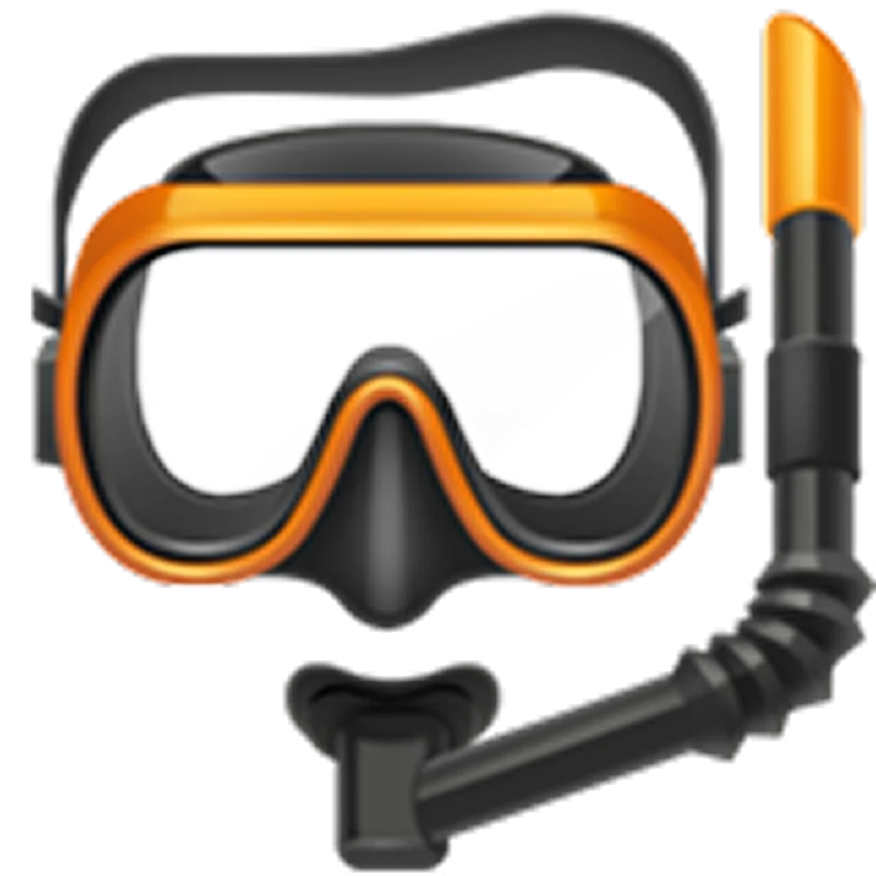 Orange Snorkeling Mask and Snorkel Free PNG