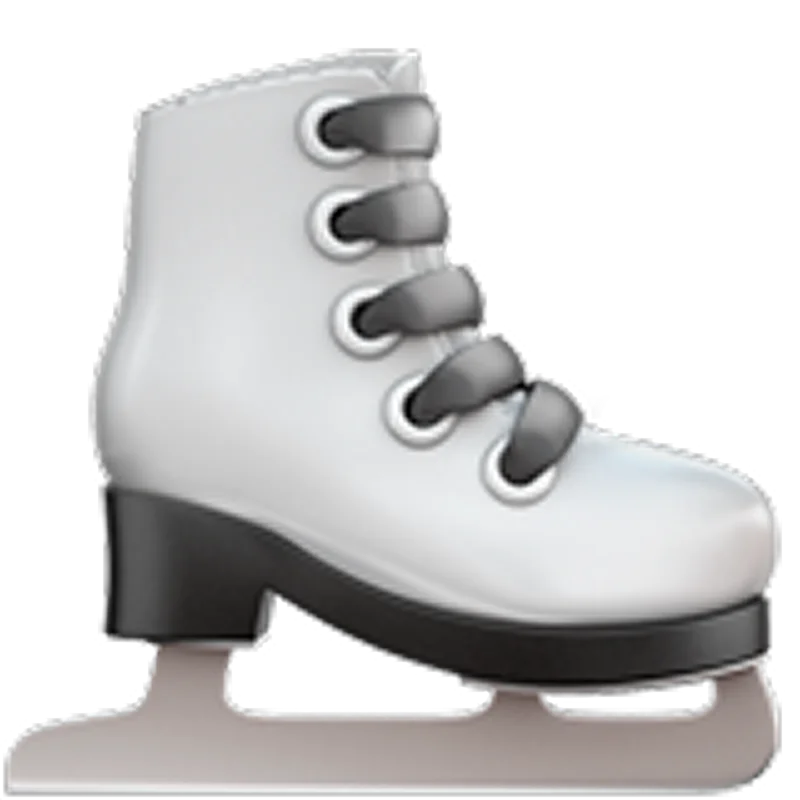 White Figure Skate with Gray Laces Free PNG