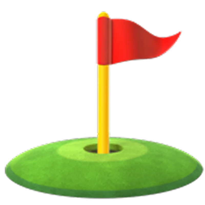 Red Golf Flag on Green Hole Free PNG
