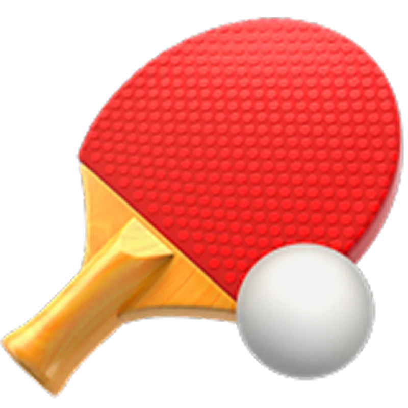 Red Ping Pong Paddle and White Ball Free PNG