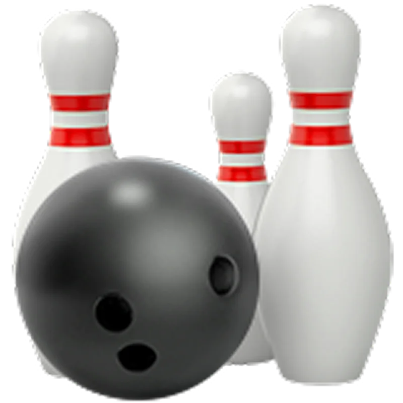 Bowling Ball and Three Pins Free PNG