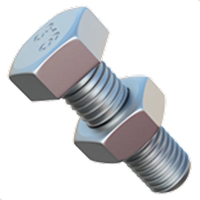 Free PNG of a Metal Bolt and Hex Nut