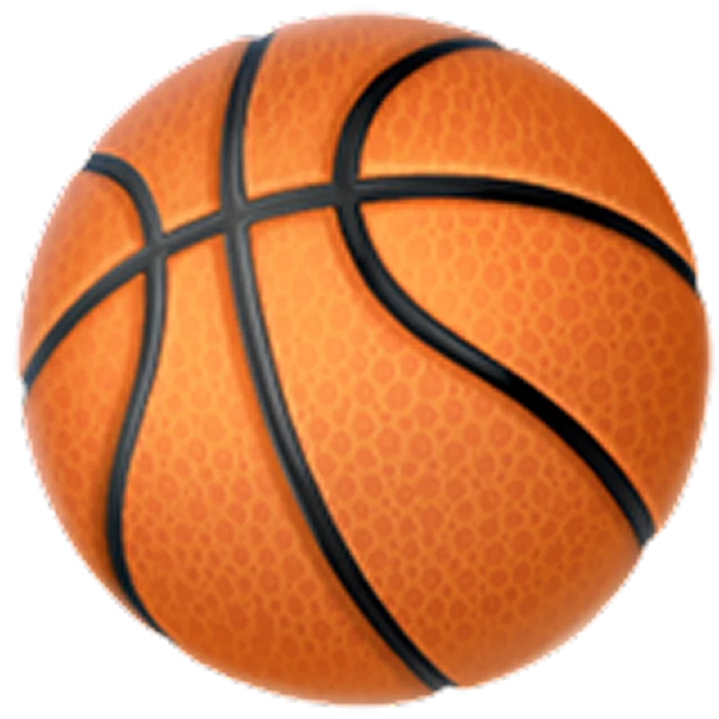 Orange Basketball with Black Seams - Free PNG