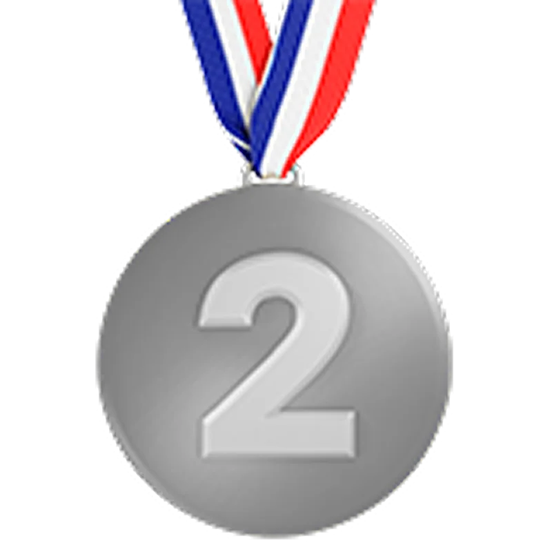 Silver Second-Place Medal with Tricolor Ribbon | Free PNG