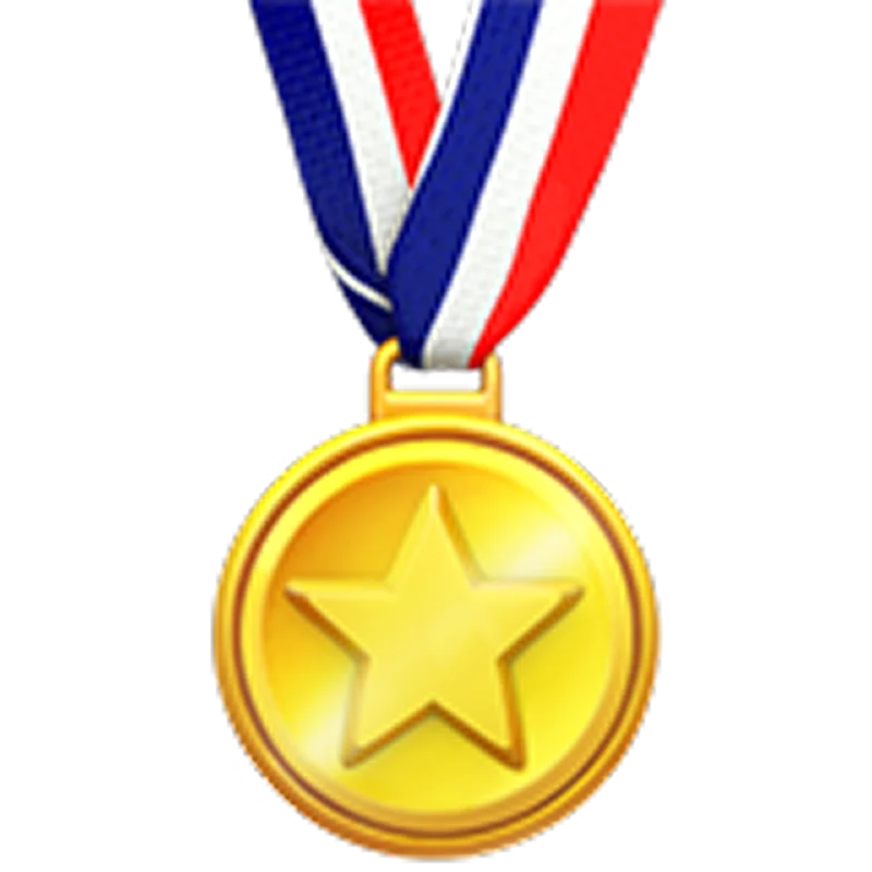 Gold Star Medal with Red, White, and Blue Ribbon Free PNG