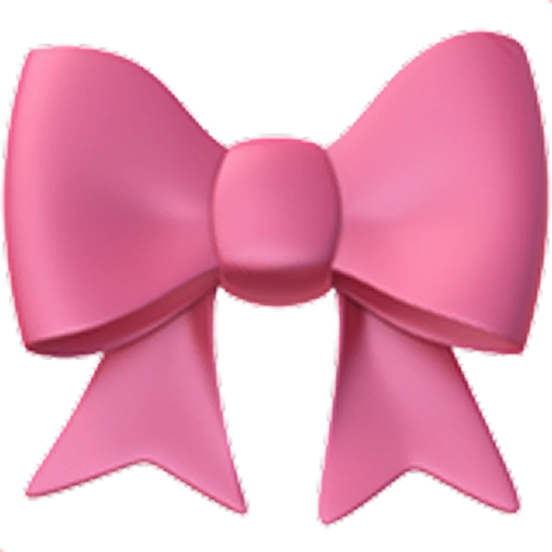 Glossy Pink Ribbon Bow Free PNG
