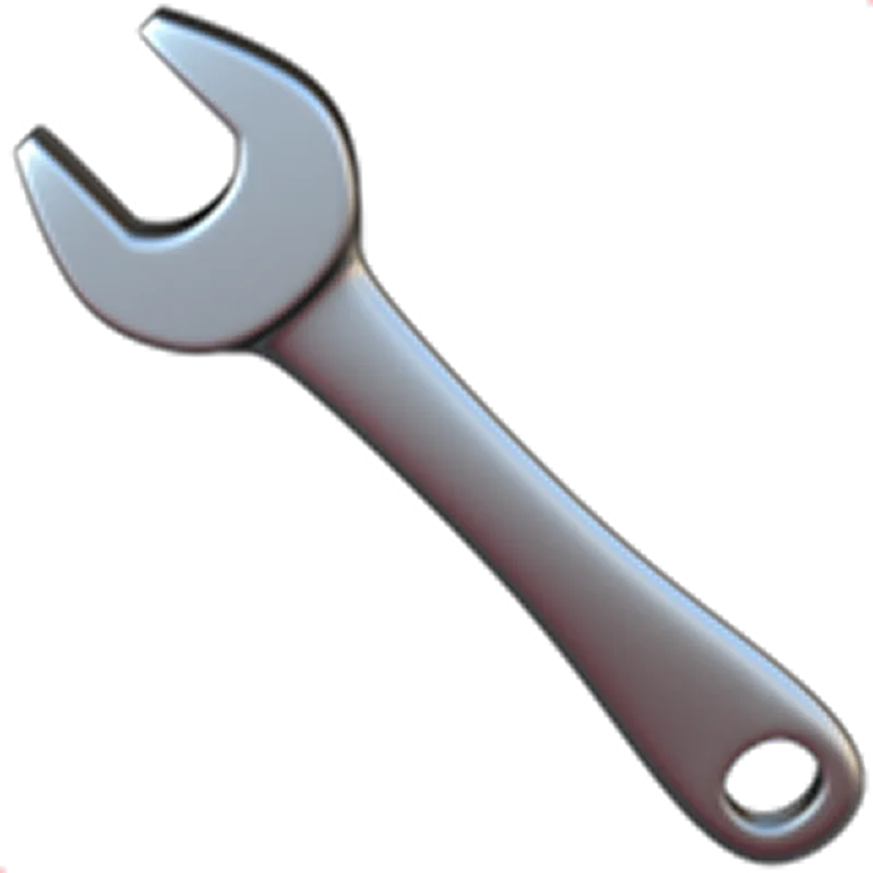 Silver Open-End Wrench Free PNG