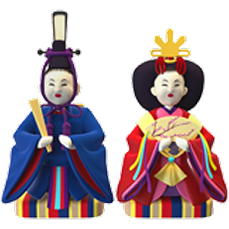 Japanese Hina Emperor and Empress Dolls Free PNG