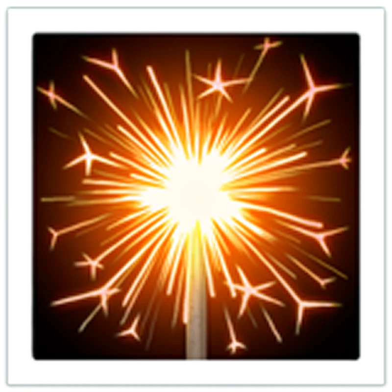 Golden Firework Burst in a White Frame Free PNG