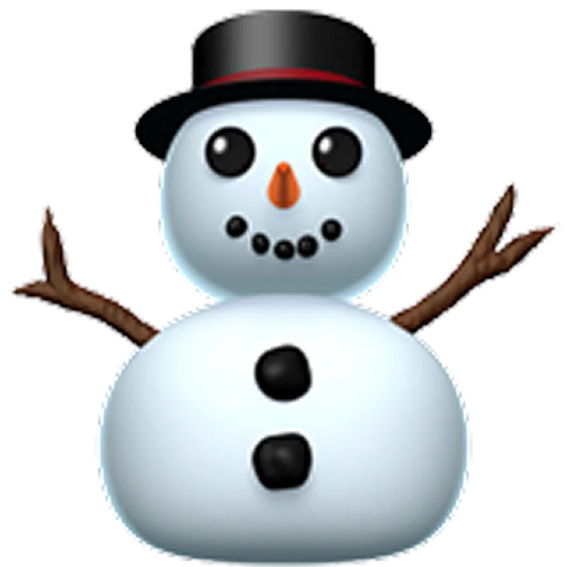 Smiling Snowman in a Black Top Hat – Free PNG
