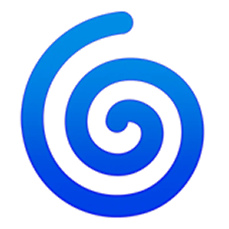 Blue Spiral Swirl Symbol Free PNG