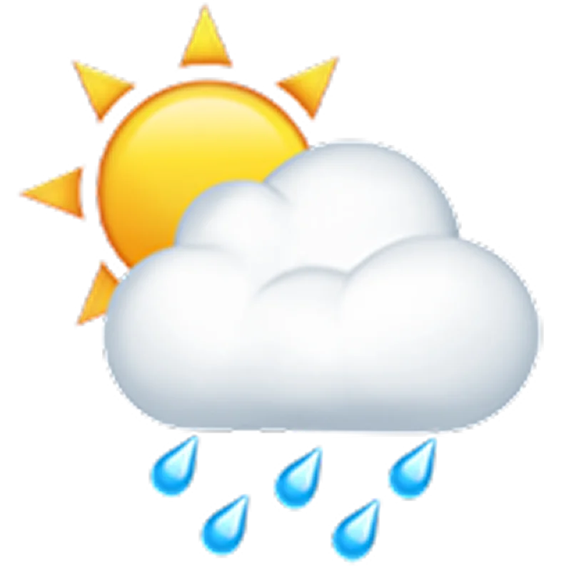Sun Behind Rain Cloud Weather Icon Free PNG