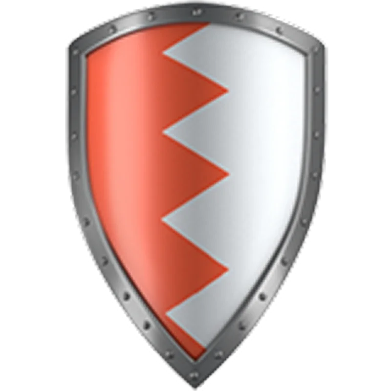 Riveted Red and Silver Shield Emblem Free PNG