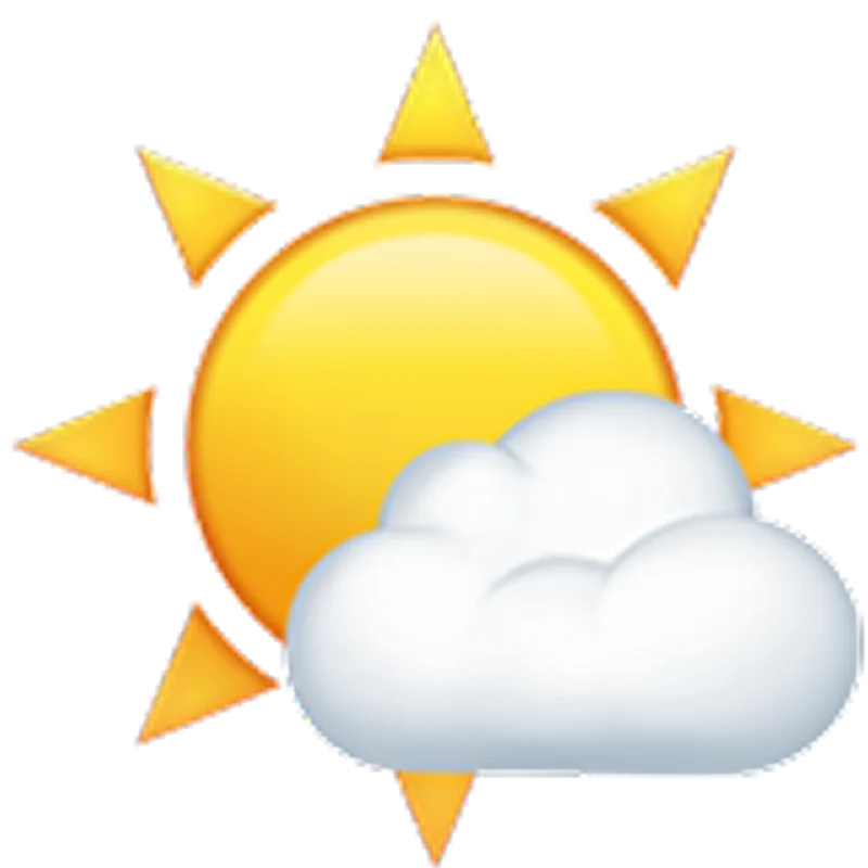 Sun Partly Hidden Behind a Cloud Weather Icon - Free PNG