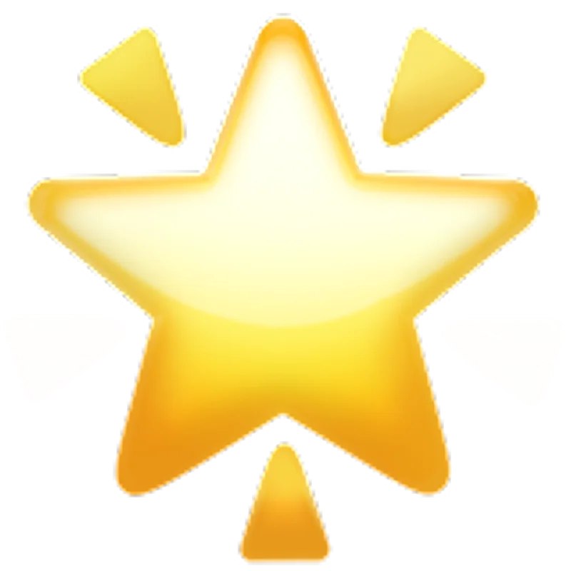 Glowing Golden Star with Rays Free PNG