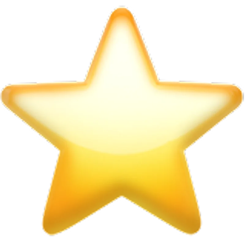 Glossy Golden Five-Point Star Free PNG
