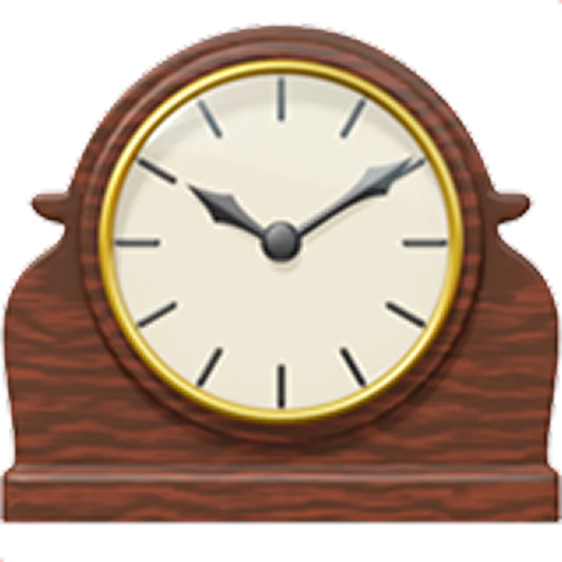 Wooden Mantel Clock with a Gold-Rimmed Face | Free PNG