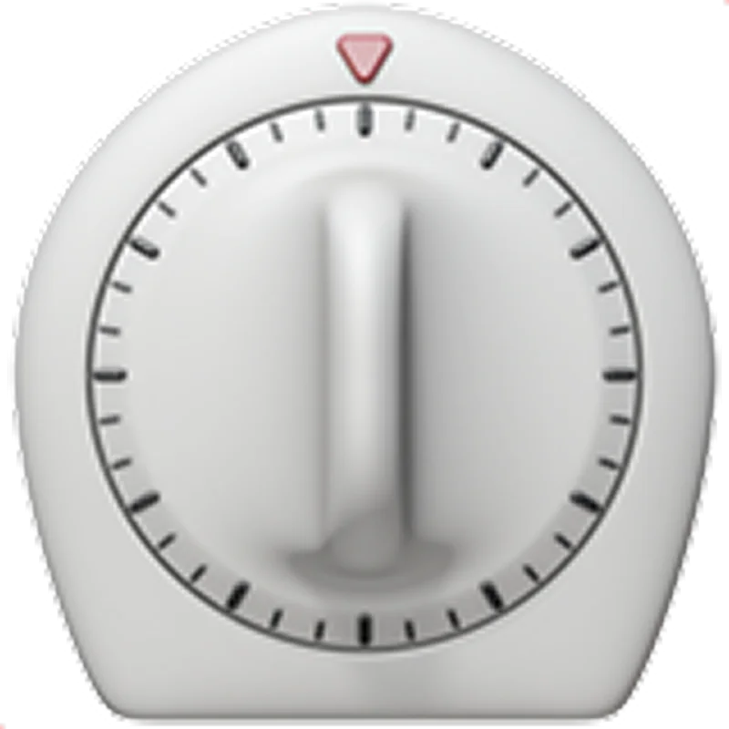 White Analog Kitchen Timer with Red Pointer Free PNG