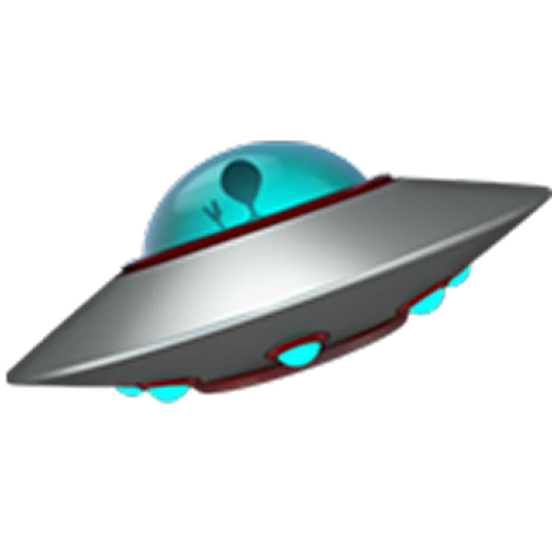 Silver UFO with Alien Pilot Free PNG