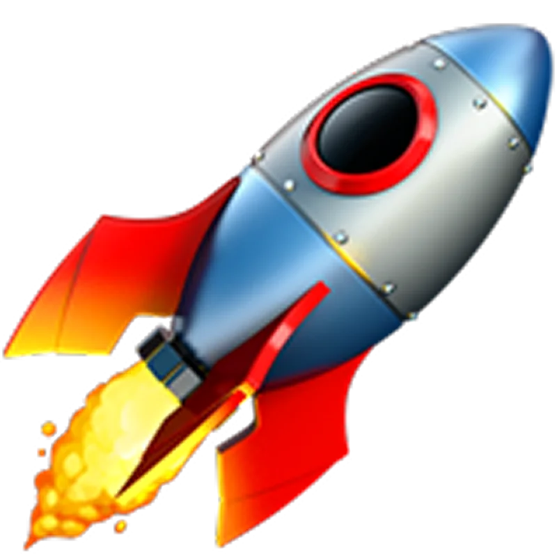 Colorful Rocket Launch Illustration Free PNG