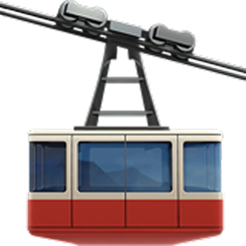 Red and Cream Cable Car Cabin Free PNG