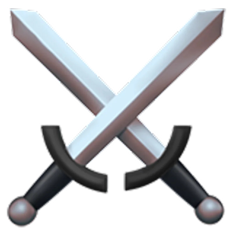 Crossed Silver Swords Icon Free PNG
