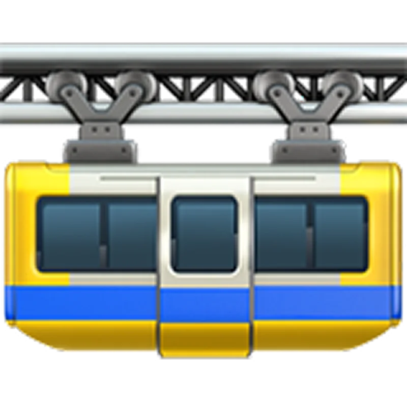 Yellow and Blue Cable Car Cabin Free PNG