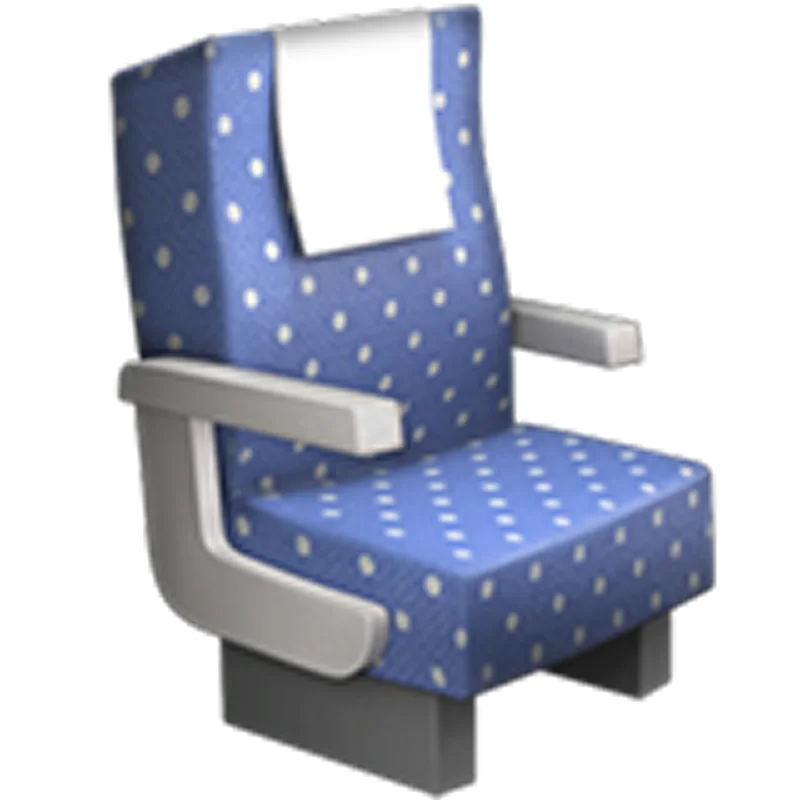 Blue Patterned Passenger Seat Free PNG