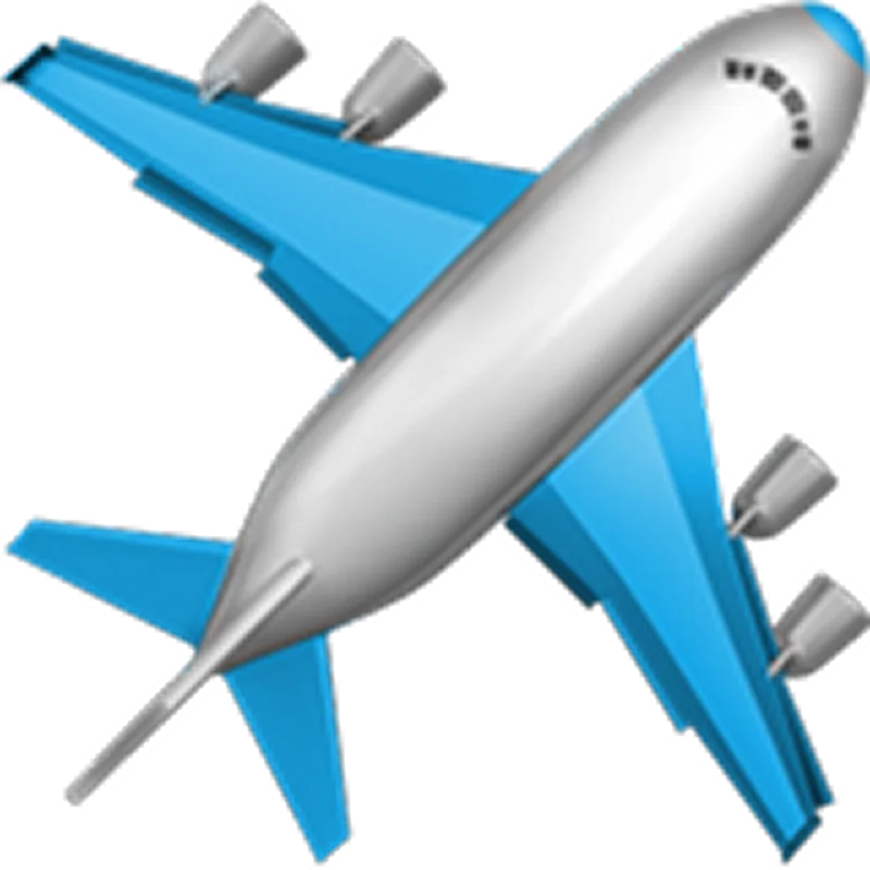 Blue-Winged Passenger Jet Free PNG