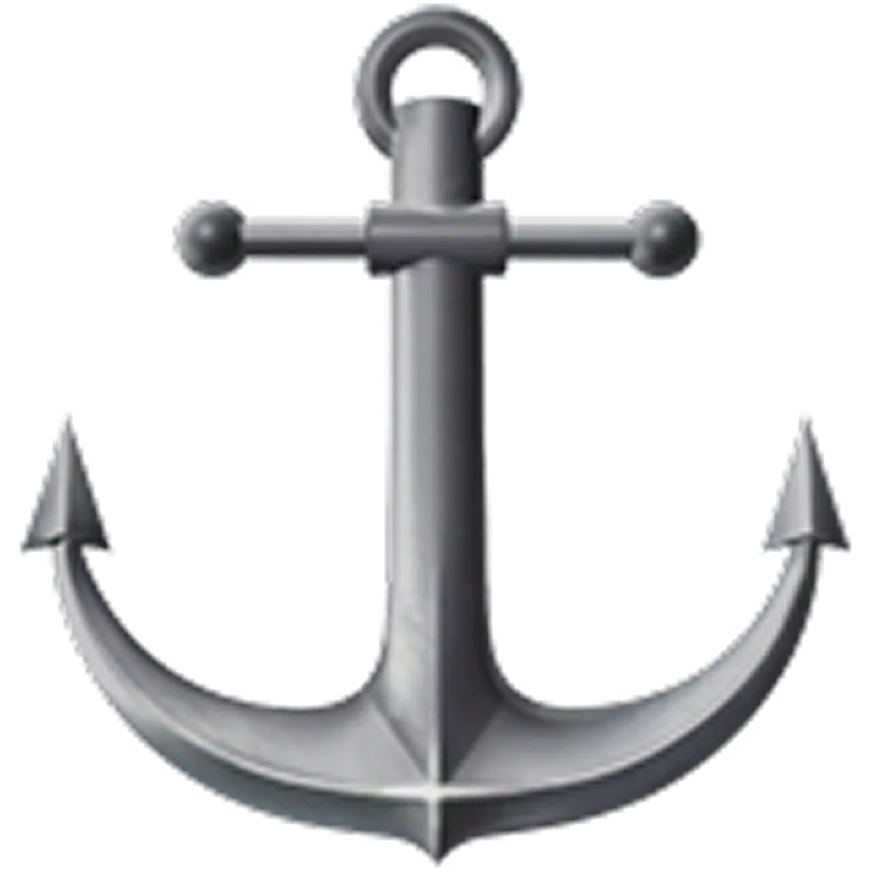 Silver Ship Anchor Free PNG