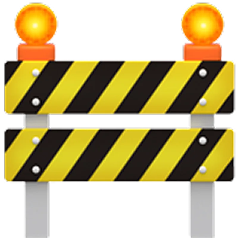 Road Construction Barricade with Warning Lights Free PNG