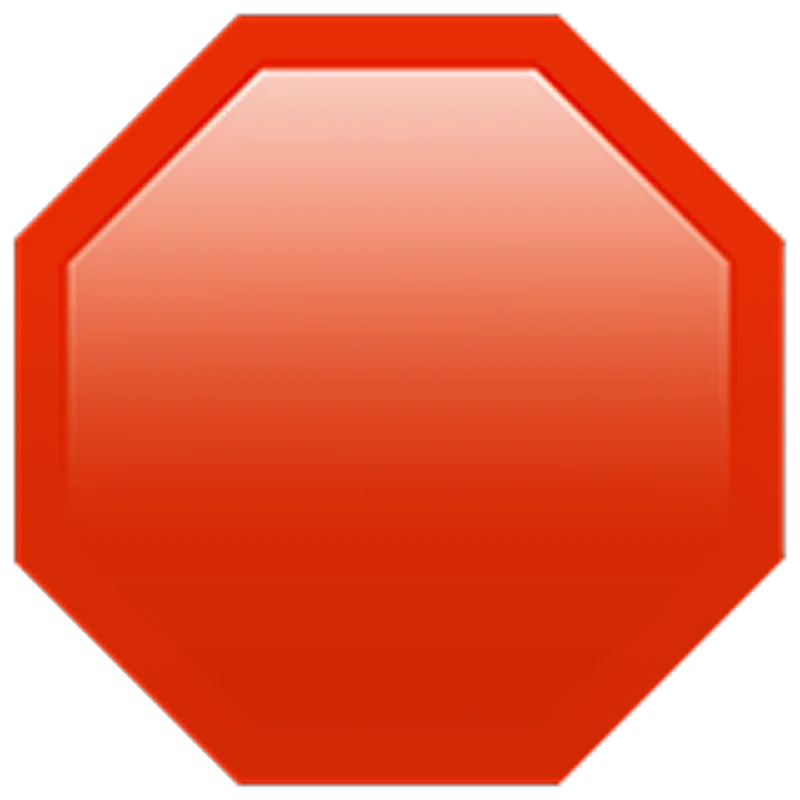 Glossy Red Octagonal Sign Free PNG