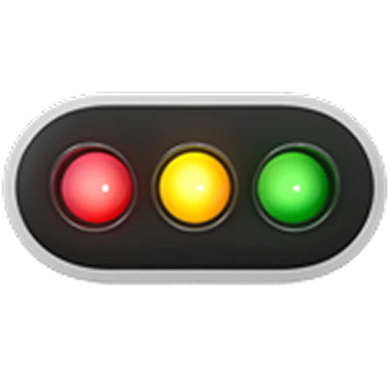 Horizontal Traffic Light Icon with Red, Yellow, and Green Lamps – Free PNG