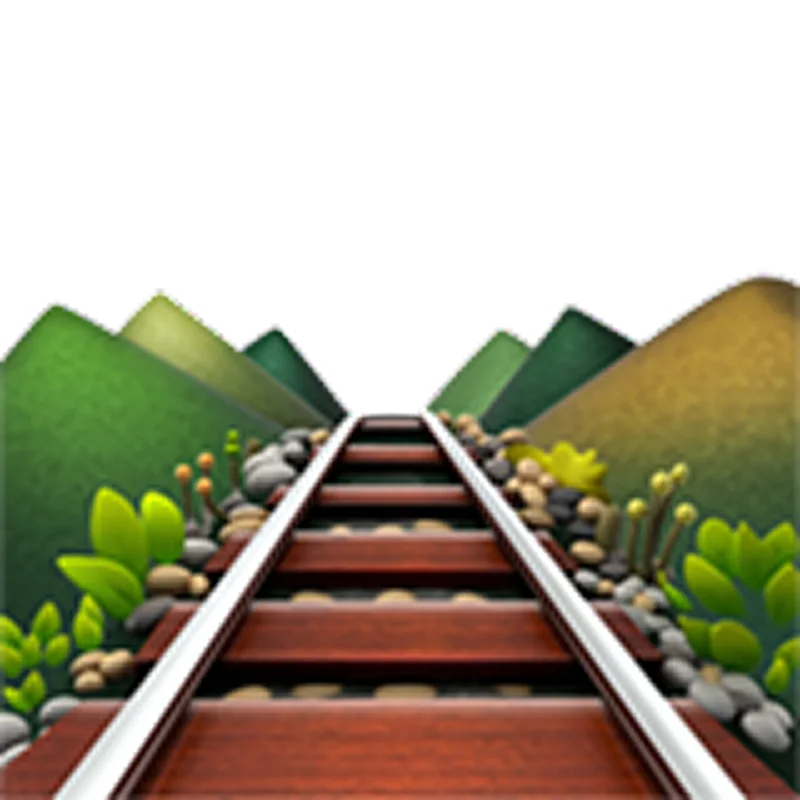 Railway Tracks Through Green Mountains Free PNG