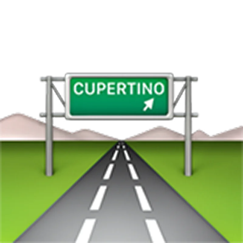 Cupertino Highway Sign and Open Road Free PNG
