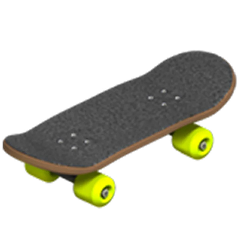 Skateboard with Lime Wheels Free PNG