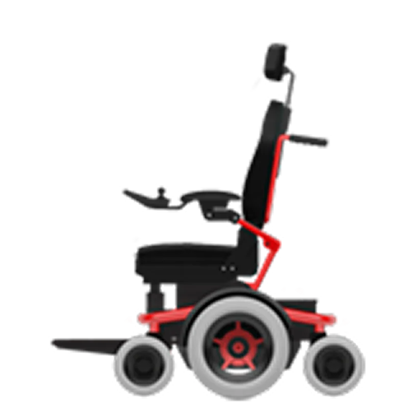 Black and Red Powered Wheelchair - Free PNG