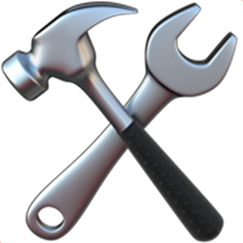 Crossed Hammer and Wrench Tool Icon Free PNG