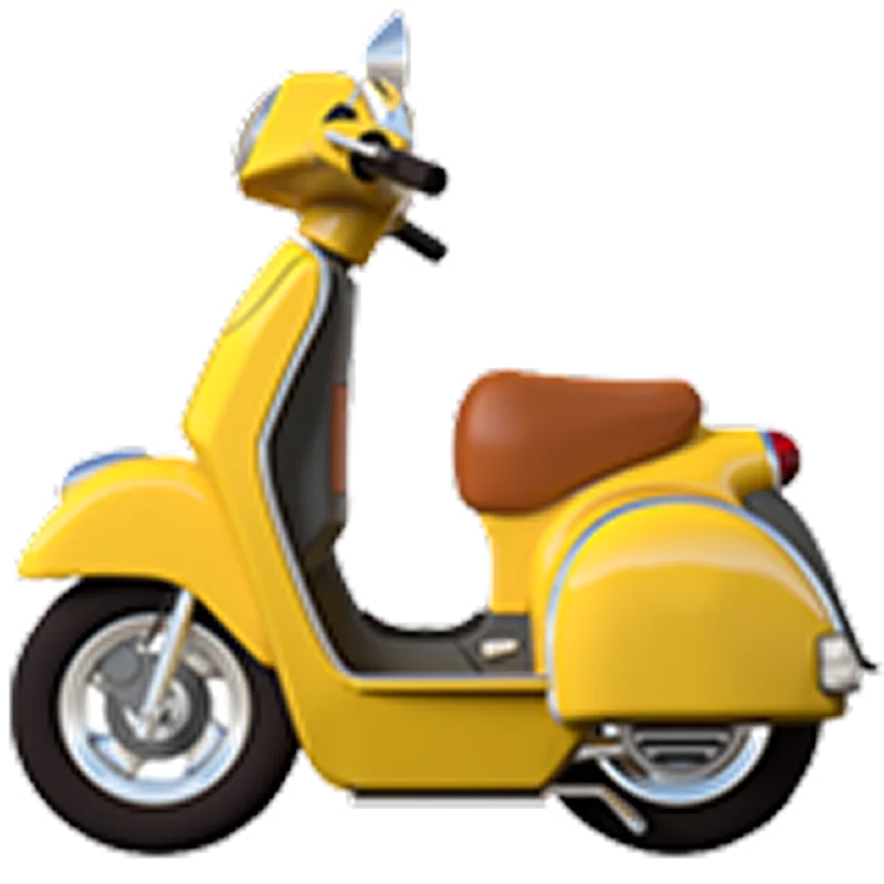 Yellow Retro Scooter Free PNG