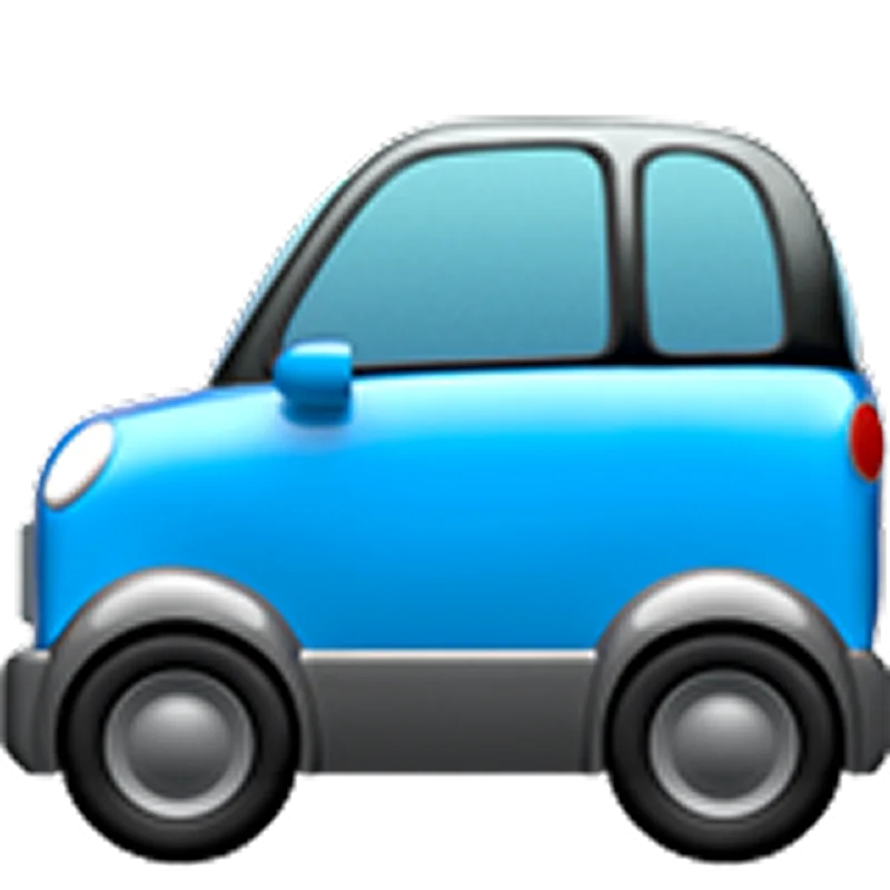 Blue Compact Car Icon Free PNG