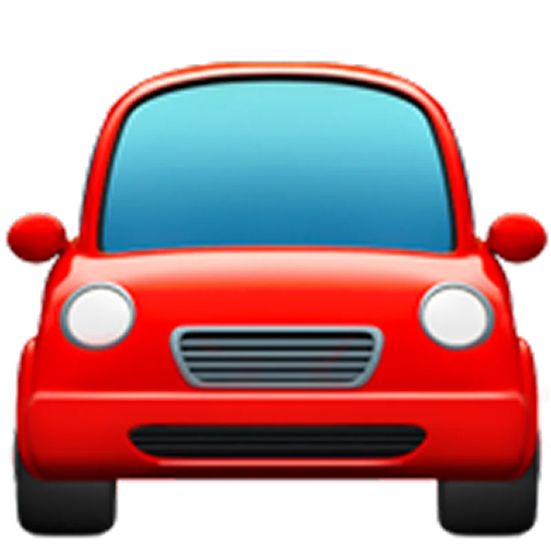 Front View of a Red Cartoon Car – Free PNG