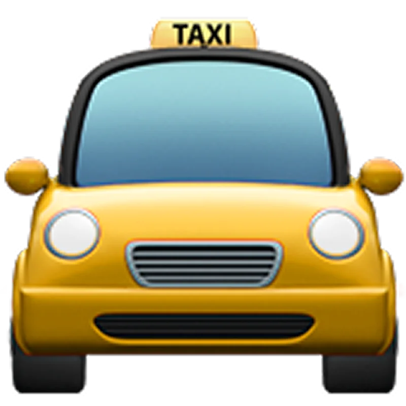 Front-Facing Yellow Taxi Car Icon - Free PNG