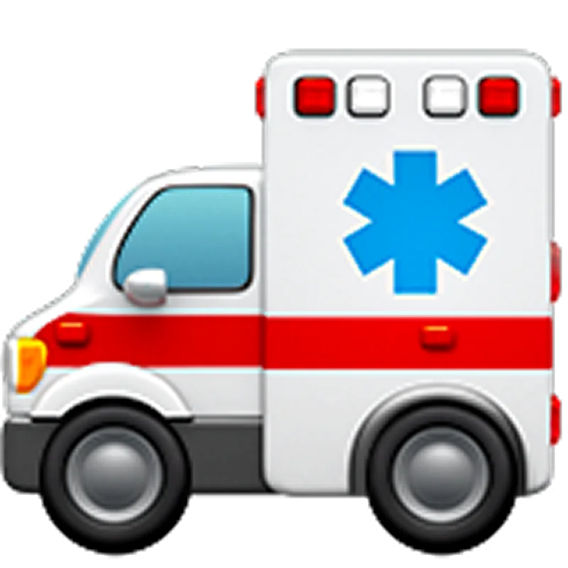 Cartoon Ambulance with Blue Star of Life | Free PNG