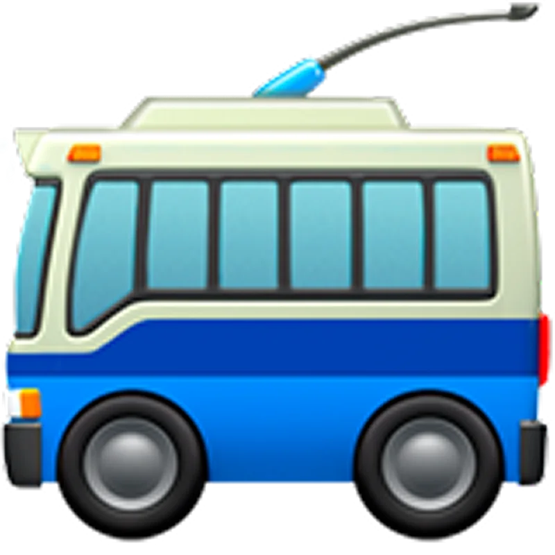 Blue and Cream City Bus with Roof Pole | Free PNG